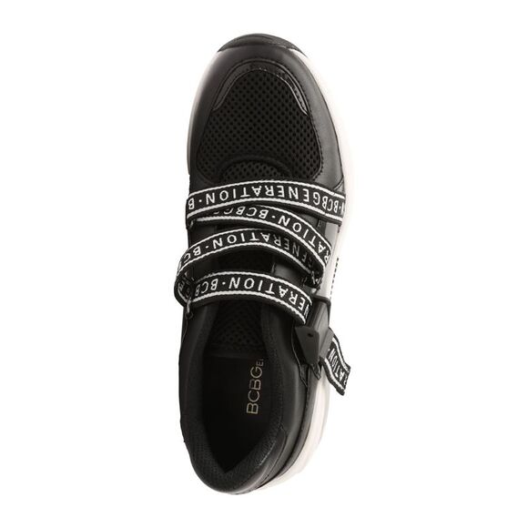 BCBGENERATION Womens Black 1" Platform Chain Willa Wedge Training Shoes 8.5 M - Picture 3 of 4